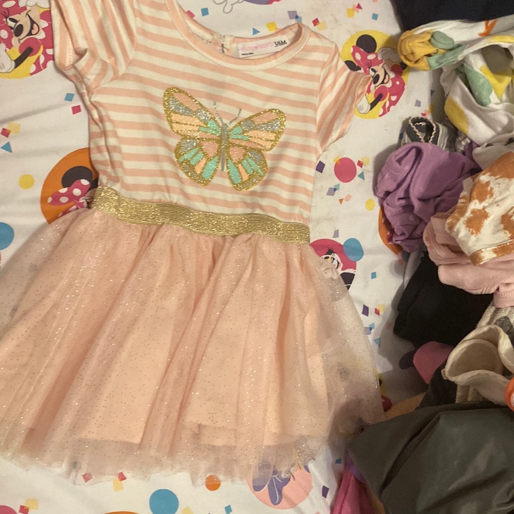 Fluffy casual dress for (3-6 months) baby girl